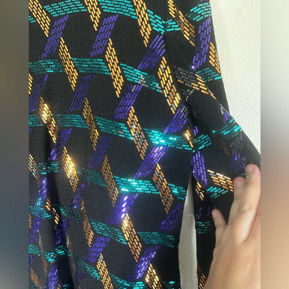 Vintage St.John 80’s Style Metallic Pattern Suit and Skirt Set Size 8 - Picture 8 of 12